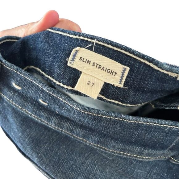 Madewell Blue Denim Stretch Slim Fit Straight Leg Jeans Medium Wash Size 27 - Picture 7 of 12